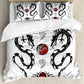 DRAGON HOLLYWOOD X - Duvet Cover Head of Dragon Ornate Effects on Backdrop Mythical Illustration for Women Men Kids Bedroom Decorations White Green BLUE - BEVERLY HILLS, CA