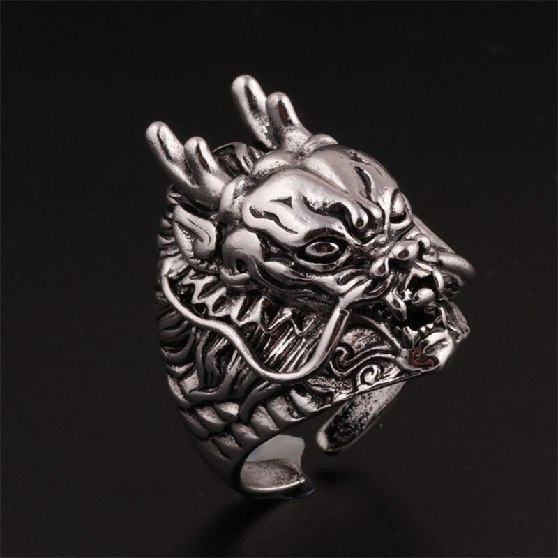 Dragon Hollywood X - Retro Demon Dragon Siren Ring Domineering Rings Accessories Trendy Men Women Jewelry Adjustable Size - BEVERLY HILLS, CALIFORNIA