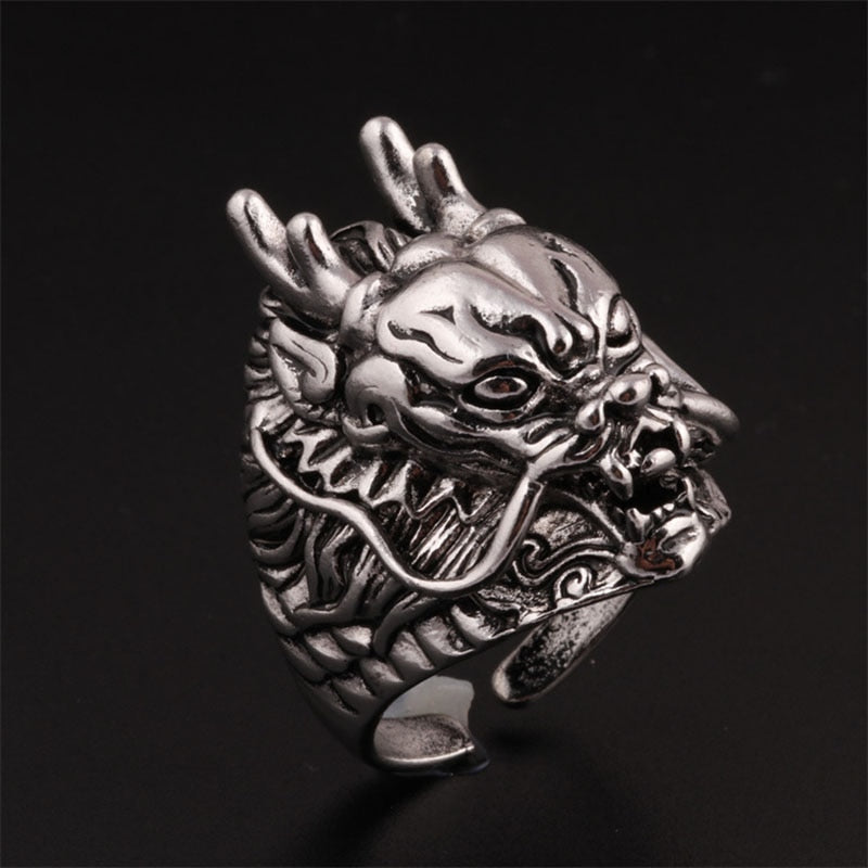 Dragon Hollywood X - Retro Demon Dragon Siren Ring Domineering Rings Accessories Trendy Men Women Jewelry Adjustable Size - BEVERLY HILLS, CALIFORNIA