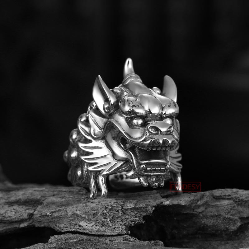 Dragon Hollywood X - Retro Demon Dragon Siren Ring Domineering Rings Accessories Trendy Men Women Jewelry Adjustable Size - BEVERLY HILLS, CALIFORNIA