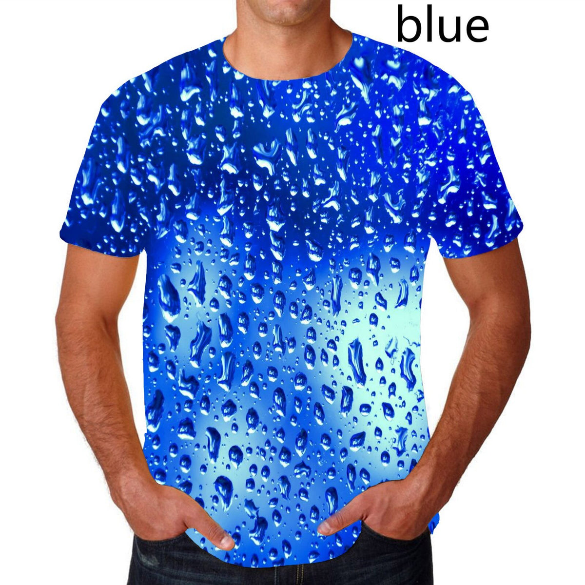 Dragon Hollywood X - Fashion Raindrop 3D Printing T Shirt Water drop Unisex Funny Short Sleeve Tee
