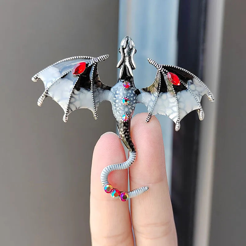 Dragon Hollywood X - Retro Enamel Dragon Brooches For Women Men 6-color Rhinestone Flying Legand Animal Party Office Brooch Pins Gifts - Beverly Hills, CA