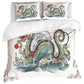 DRAGON HOLLYWOOD X - Duvet Cover Head of Dragon Ornate Effects on Backdrop Mythical Illustration for Women Men Kids Bedroom Decorations White Green BLUE - BEVERLY HILLS, CA