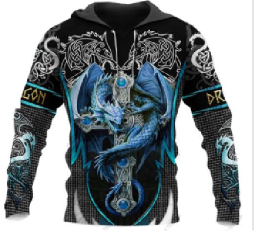 Dragon Hollywood X - Dragon And Tiger Tattoos 3D Printed Unisex Deluxe Hoodie Men Sweatshirt Streetwear Pullover Casual Jacket Tracksuit - BEVERLY HILLS CALIFORNIA