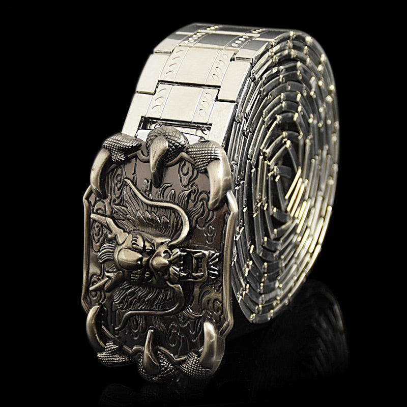 Dragon Hollywood X - Dragon belt Stainless steel Belt Retro Dragon metal Gold Color  Strap self-defense luxury Belt UNISEX - BEVERLY HILLS CALIFORNIA