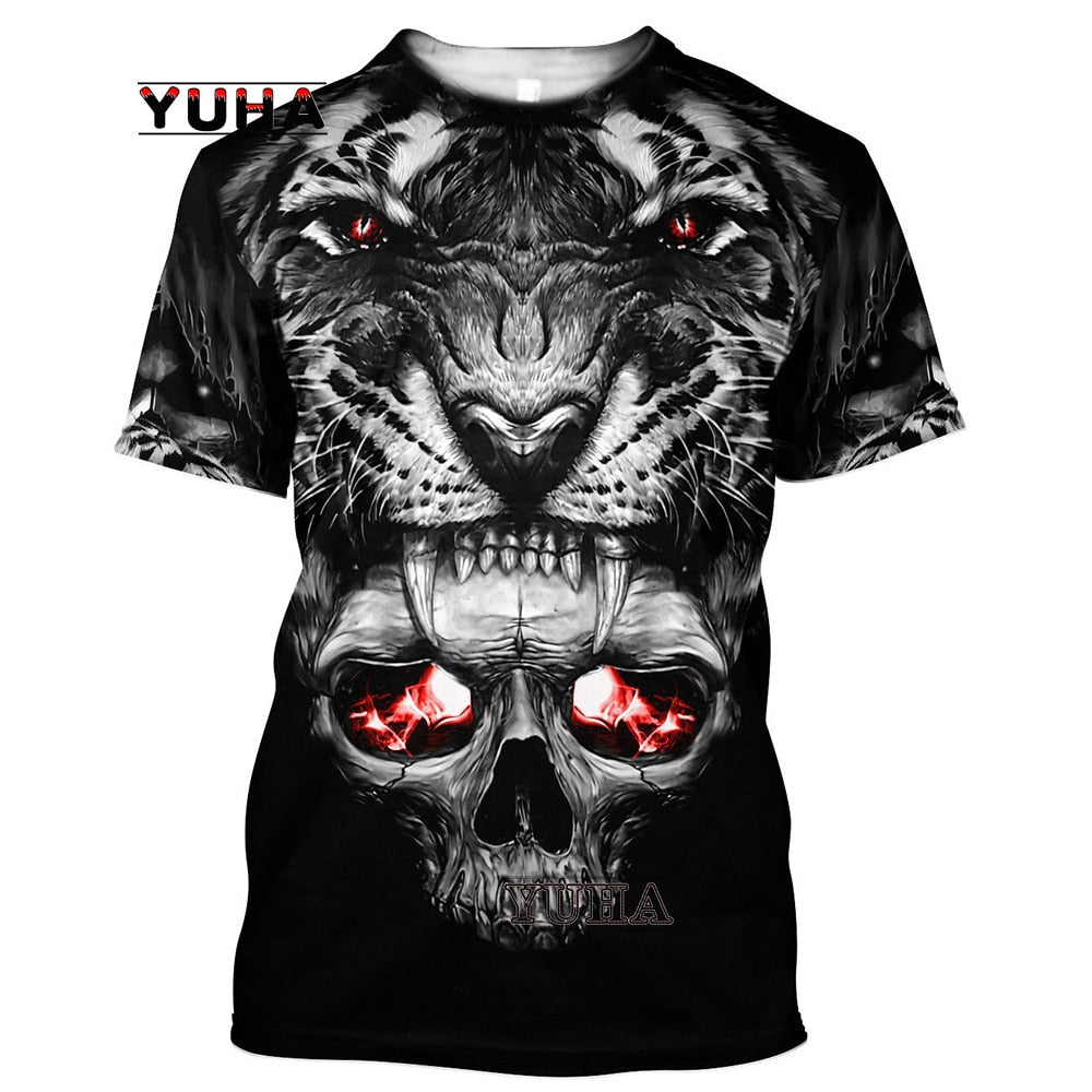 Dragon Hollywood X -,Reaper Skull Angel And Demon 3D Printed All Over Men's T-shirts Summer Fashion Harajuku Short Sleeve Shirts Unisex Tops Tee