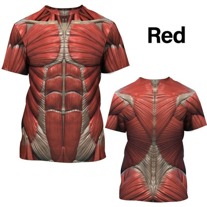 Dragon Hollywood X - 2023 Fashion Male Skeleton Internal Organs Muscle 3D Printed Round Neck Short-Sleeved T-Shirt Anime Funny Party Men T Shirt