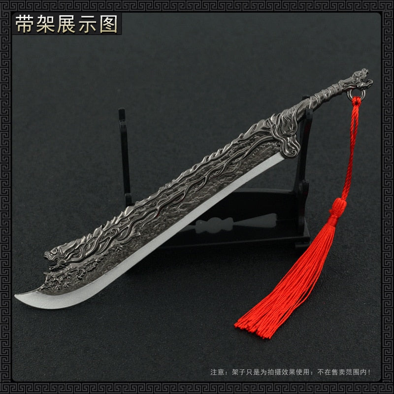 Dragon Hollywood X - 22cm Dragon Slaying Sabre Broadsword Machete Saber Metal Anime Game Peripheral Weapon Model Unisex - BEVERLY HILLS