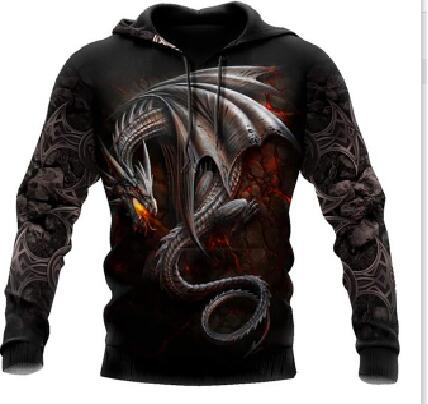 Dragon Hollywood X - Dragon And Tiger Tattoos 3D Printed Unisex Deluxe Hoodie Men Sweatshirt Streetwear Pullover Casual Jacket Tracksuit - BEVERLY HILLS CALIFORNIA