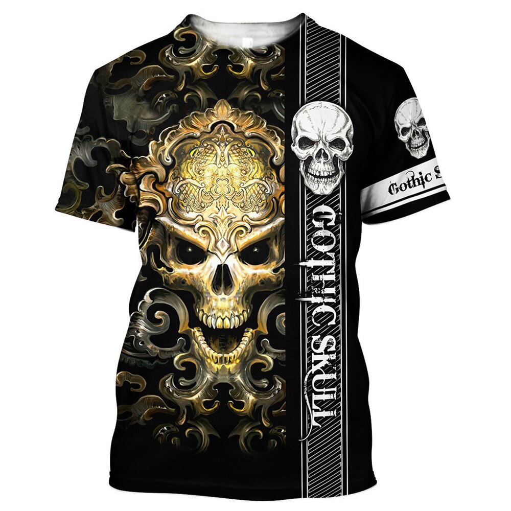 Dragon Hollywood X -,Reaper Skull Angel And Demon 3D Printed All Over Men's T-shirts Summer Fashion Harajuku Short Sleeve Shirts Unisex Tops Tee