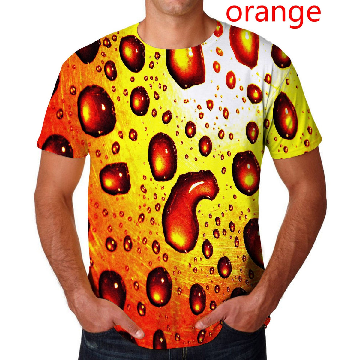 Dragon Hollywood X - Fashion Raindrop 3D Printing T Shirt Water drop Unisex Funny Short Sleeve Tee