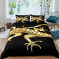 DRAGON HOLLYWOOD X - Duvet Cover Head of Dragon Ornate Effects on Backdrop Mythical Illustration for Women Men Kids Bedroom Decorations White Green BLUE - BEVERLY HILLS, CA