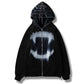 Dragon Hollywood X - Men and Womens Rhinestone Dragon Print Top Sweatshirts Long Sleeve Casual Hoodie Oversize Hip Hop Fashion Y2k Clothes Pullover Jackets Coat
