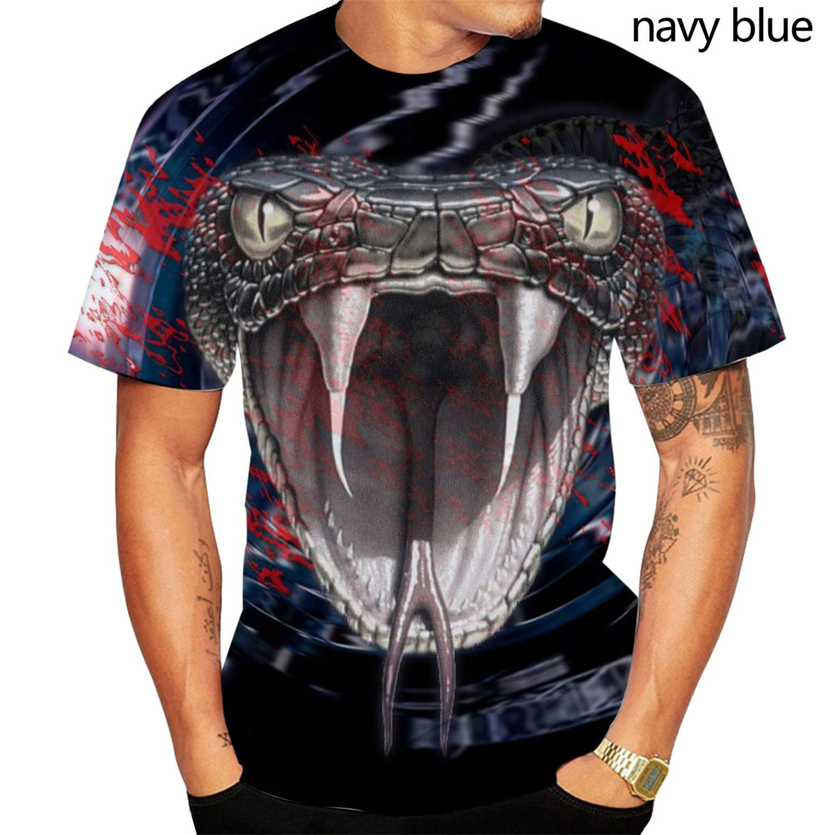 Dragon Hollywood X - Horror Eerie Snake 3D Printing Men Women Children Domineering T-shirt Fashion Novelty Short Sleeve Unisex Fun Snakeskin Cobra Tops
