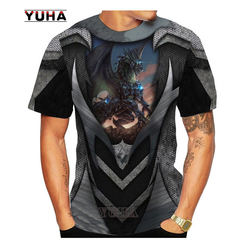 Dragon Hollywood X - Flying Dragon Art 3D Printed Mens and Womens Childrens T-shirt Summer Cool O Neck Short Sleeve Tee Tops Plus Size Hip Hop Streetwear Hipster T Shirt