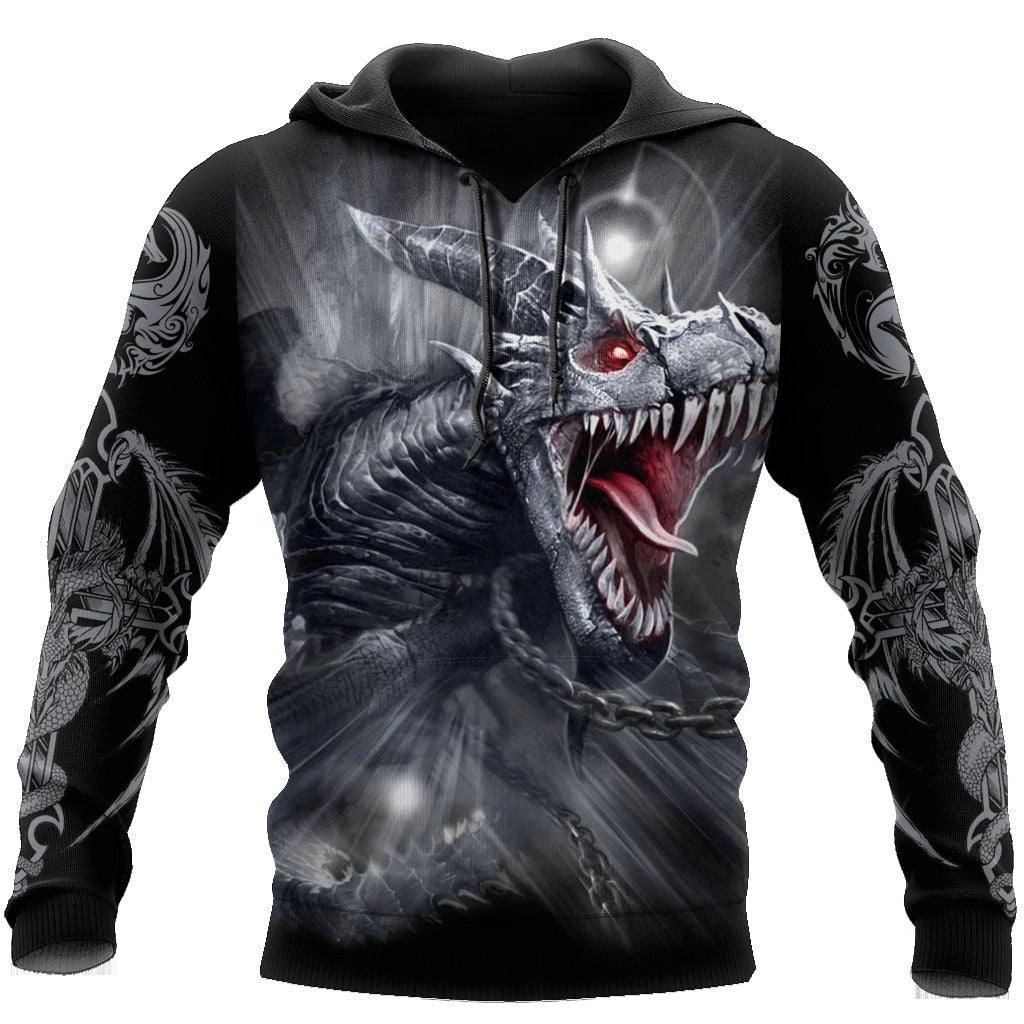 Dragon Hollywood X - Dragon And Tiger Tattoos 3D Printed Unisex Deluxe Hoodie Men Sweatshirt Streetwear Pullover Casual Jacket Tracksuit - BEVERLY HILLS CALIFORNIA