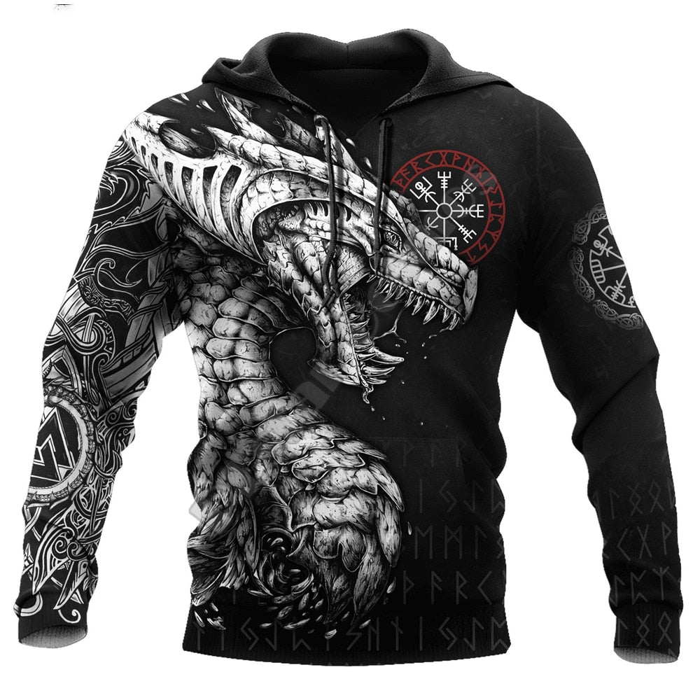 Dragon Hollywood X - Dragon And Tiger Tattoos 3D Printed Unisex Deluxe Hoodie Men Sweatshirt Streetwear Pullover Casual Jacket Tracksuit - BEVERLY HILLS CALIFORNIA