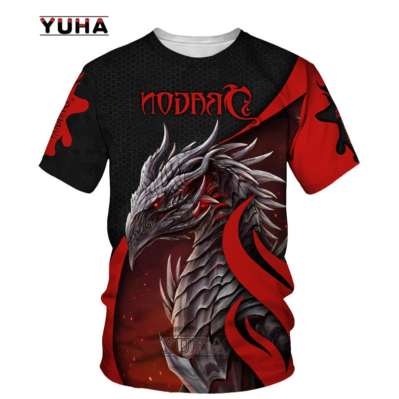Dragon Hollywood X - Flying Dragon Art 3D Printed Mens and Womens Childrens T-shirt Summer Cool O Neck Short Sleeve Tee Tops Plus Size Hip Hop Streetwear Hipster T Shirt