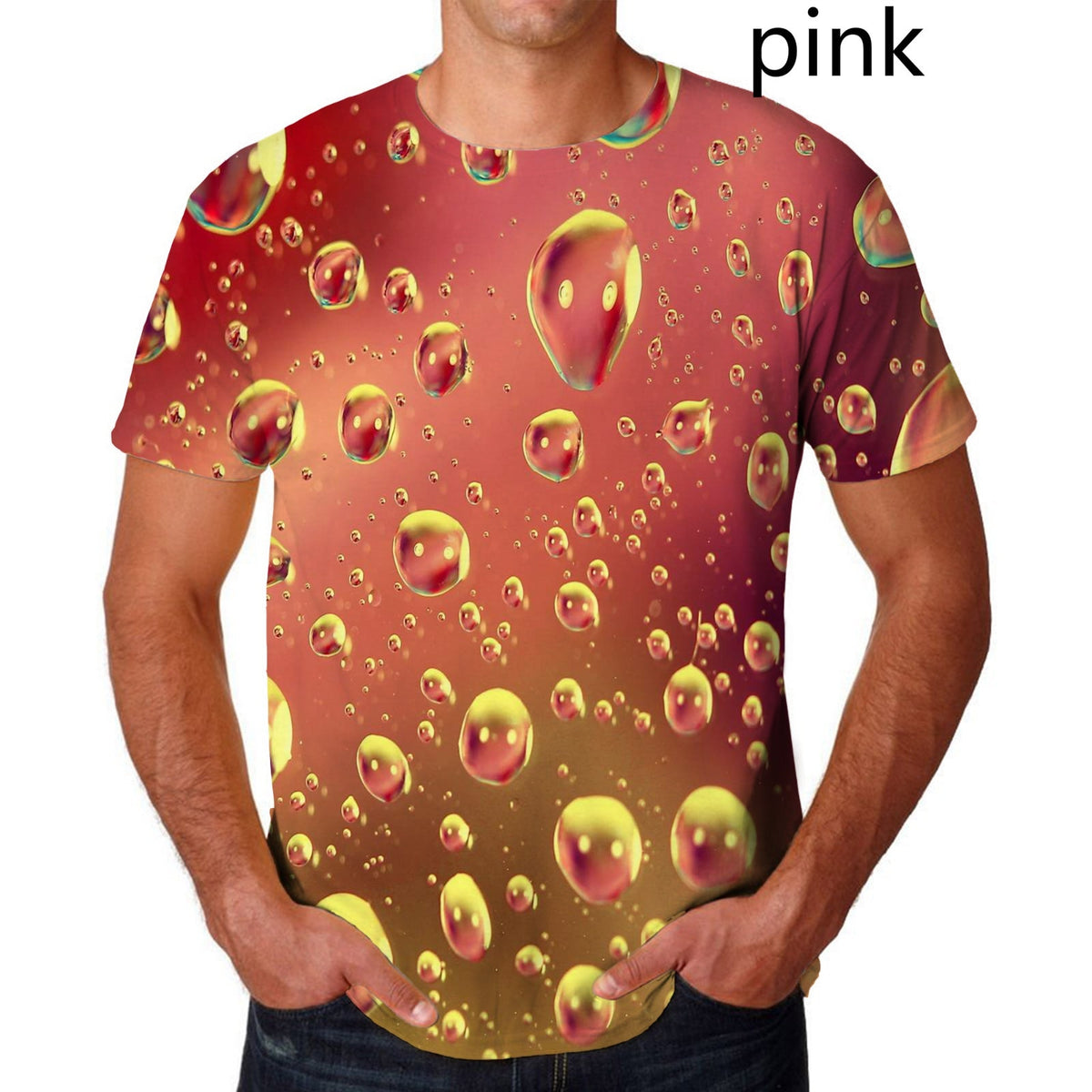 Dragon Hollywood X - Fashion Raindrop 3D Printing T Shirt Water drop Unisex Funny Short Sleeve Tee