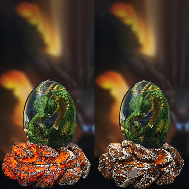 DRAGON HOLLYWOOD X - Lava Dragon Egg Resin Statue Ornamental Dinosaur Eggs Home Decor Collection Kid Gift Toy Sculpture Crystal Gemstone Souvenir