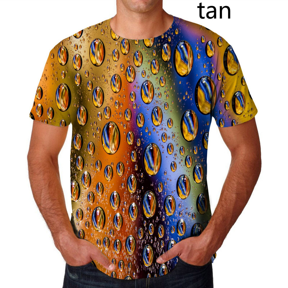 Dragon Hollywood X - Fashion Raindrop 3D Printing T Shirt Water drop Unisex Funny Short Sleeve Tee