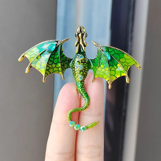 Dragon Hollywood X - Retro Enamel Dragon Brooches For Women Men 6-color Rhinestone Flying Legand Animal Party Office Brooch Pins Gifts - Beverly Hills, CA