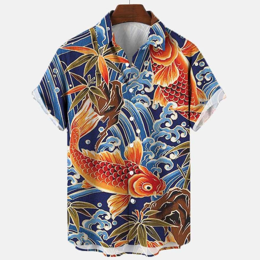 Dragon Hollywood X - 2023 3d Myth Retro Animal Men's Hawaiian Shirts Lapel Mens Womens Children Shirt Summer Shirts Lionfish Dragon Print Short Sleeve Loose Eu Size