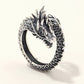 Dragon Hollywood X Ring - Silver Fashion Gothic Ancient Dragon Mens and Womens Jewelry Opening Ring - Awesome Personal or Gift Ring - BEVERLY HILLS - CALIFORNIA - USA