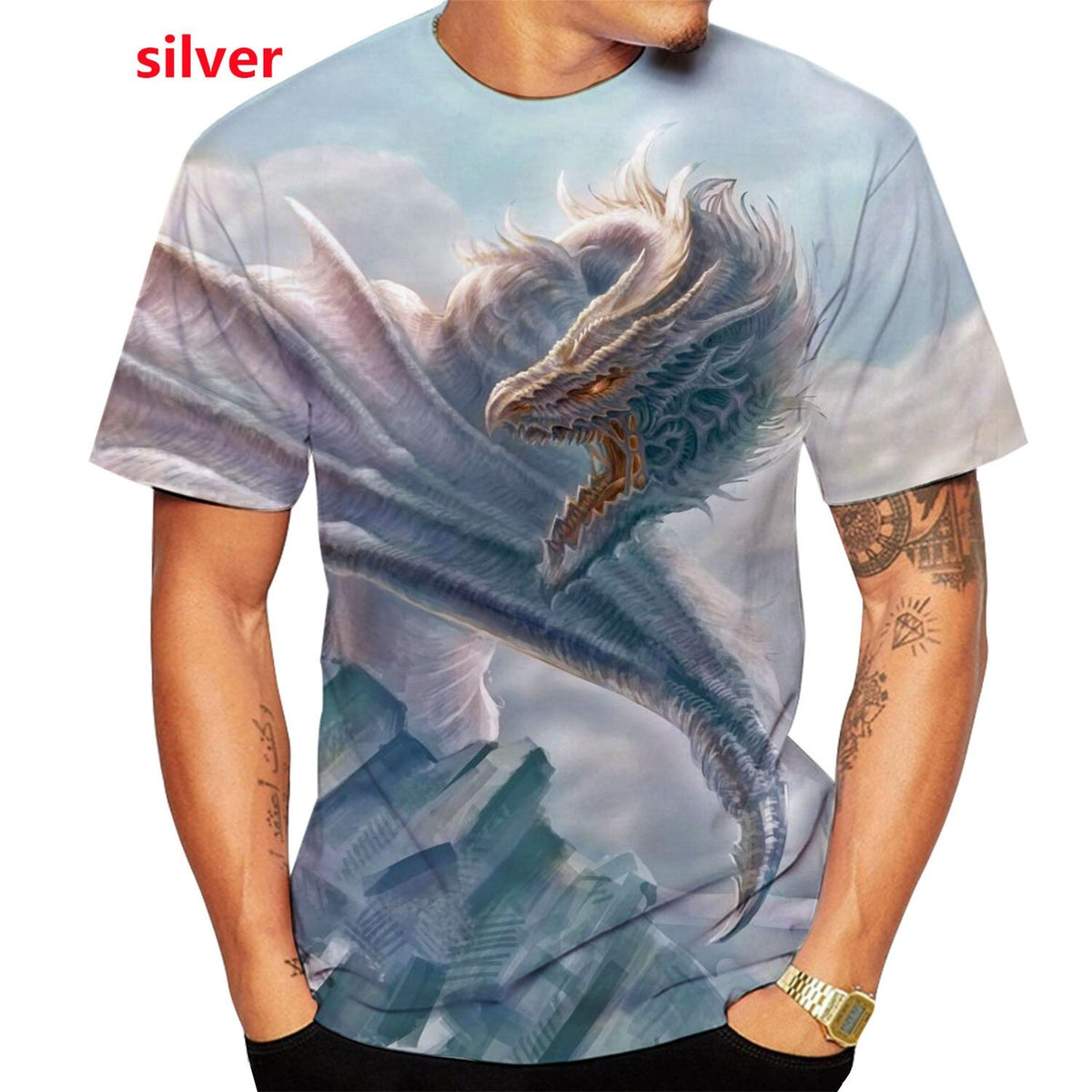 Dragon Hollywood X - 2021 Men New Fashion Cool 3D Dragon Printed T-shirts Men Women Casual Animal T-shirt Top