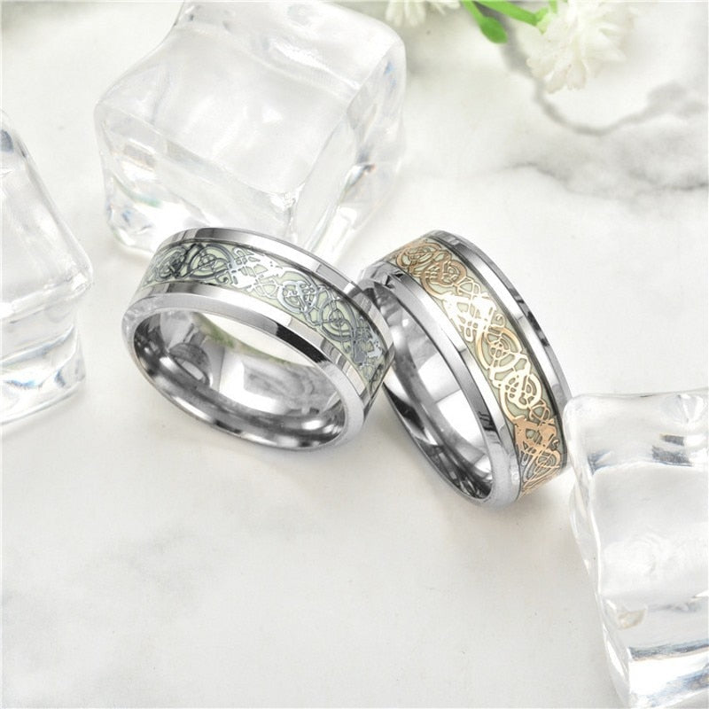 Dragon Hollywood X - Fashion Luminous Dragon Ring Love Heart Retro Stainless Steel Fluorescent Rings for Men Plus Couple Rings  Luxury Jewelry Gift - BEVERLY HILLS, CALIFORNIA - USA