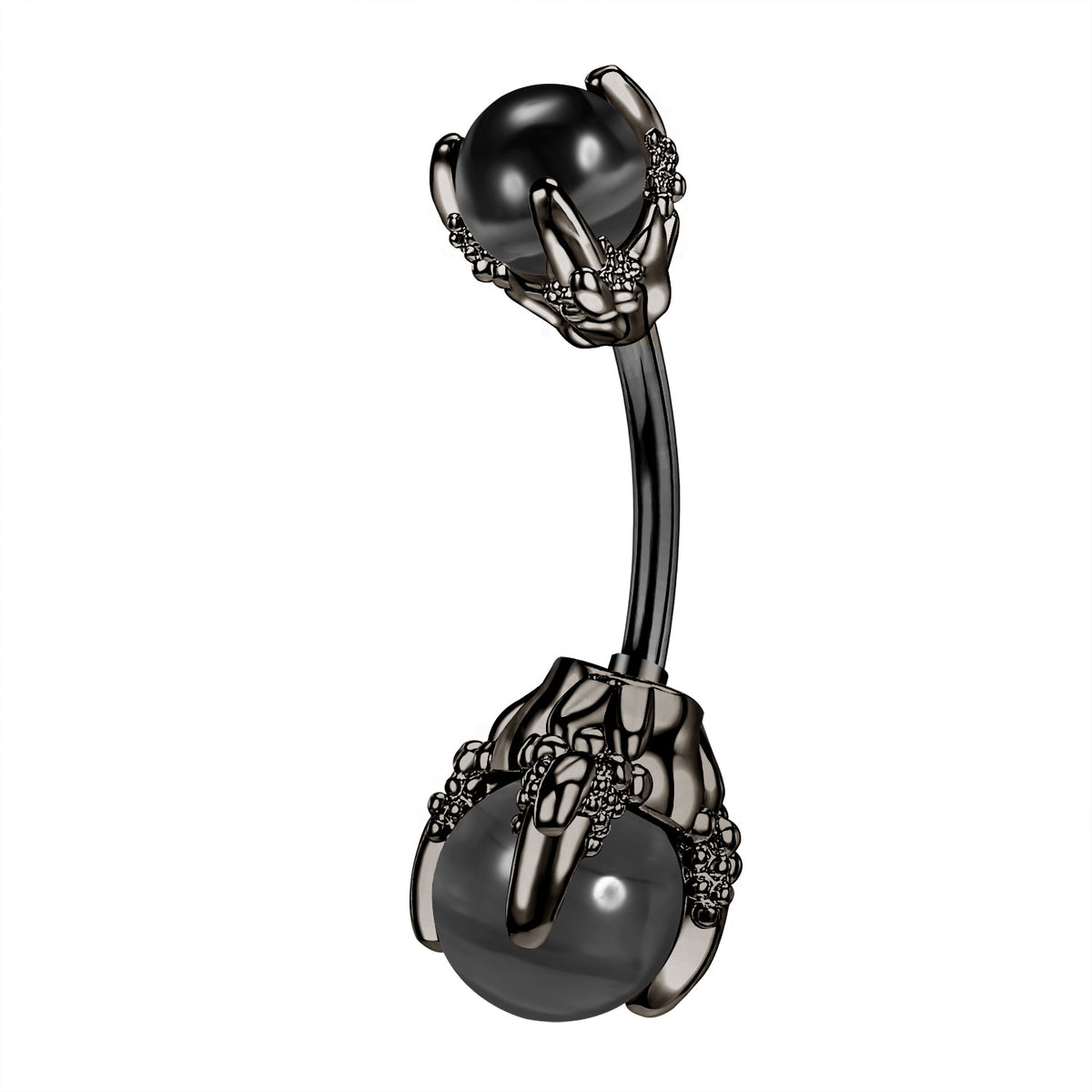 Dragon Hollywood X - 14G Dragon Claw Belly Button Body Ring Women and Men Stainless Steel Navel Ring - Crystal - Heart - Moon - Bee - Bug - Cat - Piercing Body Jewelry - BEVERLY HILLS - CALIFORNIA - USA