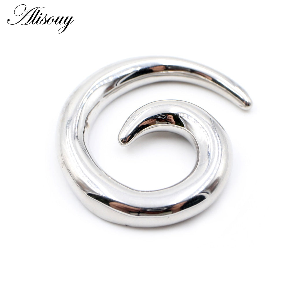 Dragon Hollywood X - 1pc Stainless Steel Spiral Dragon Ear Weights Ear Tunnels Plugs Expander Gauges Body Piercing Jewelry - BEVERLY HILLS - CALIFORNIA - USA