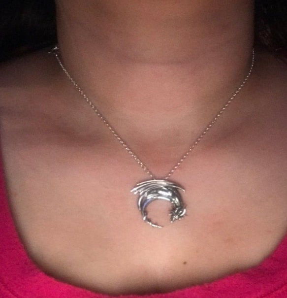 Dragon Hollywood X - Dragon Necklace Sleeping Dragon Pendant Necklace Medieval Symbolic Necklace Dragon Jewelry Charm Jewelry 1PC - BEVERLY HILLS, CALIFORNIA - USA