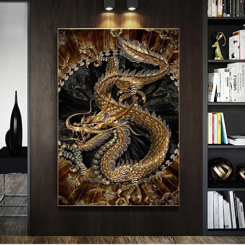 Dragon Hollywood X - 3D Dragon Canvas Painting Modern Art Posters and Prints Quadro's Wall Art Pictures for Living Room Home Decoration -Beverly Hills California