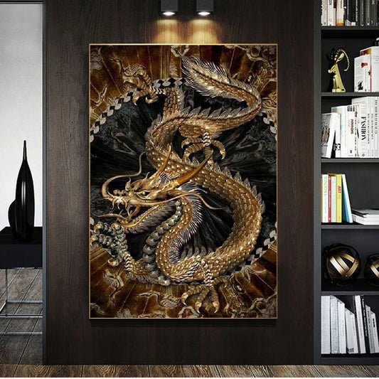 Dragon Hollywood X - 3D Dragon Canvas Painting Modern Art Posters and Prints Quadro's Wall Art Pictures for Living Room Home Decoration -Beverly Hills California