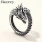 Dragon Hollywood X Ring - Silver Fashion Gothic Ancient Dragon Mens and Womens Jewelry Opening Ring - Awesome Personal or Gift Ring - BEVERLY HILLS - CALIFORNIA - USA