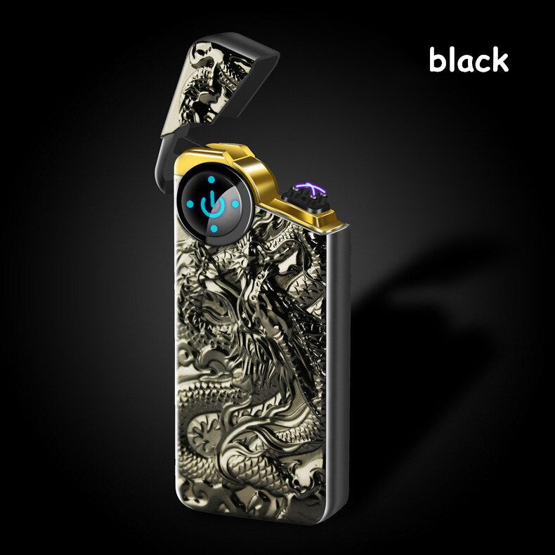 Personality Ignition And Display Power Arc Smart Gift  Dual Dragon Plasma Lighter
