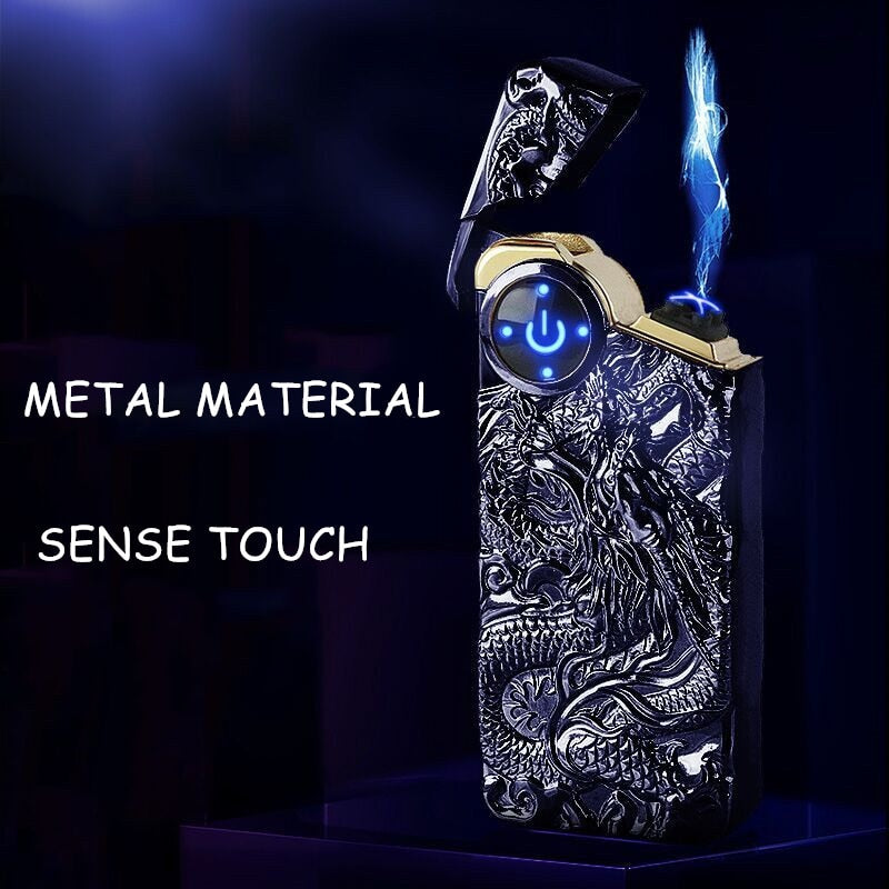 Personality Ignition And Display Power Arc Smart Gift  Dual Dragon Plasma Lighter