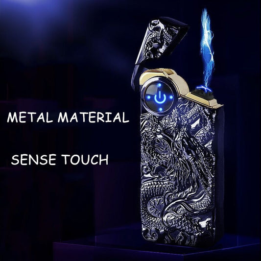Personality Ignition And Display Power Arc Smart Gift  Dual Dragon Plasma Lighter