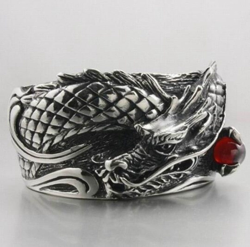 Dragon Hollywood X - Punk Heavy Metal Carved Dragon Bracelet Charm Men Women Wide Bracelet Gothic Motorcycle Rider Rock Party Jewelry Gift - BEVERLY HILLS CALIFORNIA