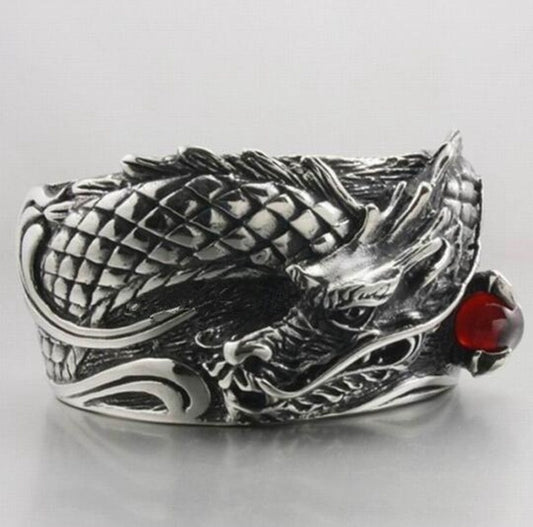 Dragon Hollywood X - Punk Heavy Metal Carved Dragon Bracelet Charm Men Women Wide Bracelet Gothic Motorcycle Rider Rock Party Jewelry Gift - BEVERLY HILLS CALIFORNIA