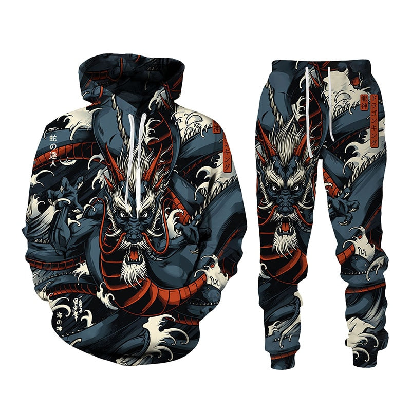 Dragon Hollywood X - 3D Dragon God Printed Mens Womens Hooded Sweater Sportswear Tracksuit Clothing Suit -BEVERLY HILLS CALIFORNIA