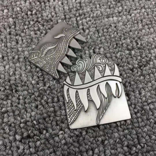 Dragon Hollywood X - Personality 3D Dragon Head Pattern DIY Metal Badge For ZP Kerosene Oil Lighters Grind Wheel Lighter Decor Accessory