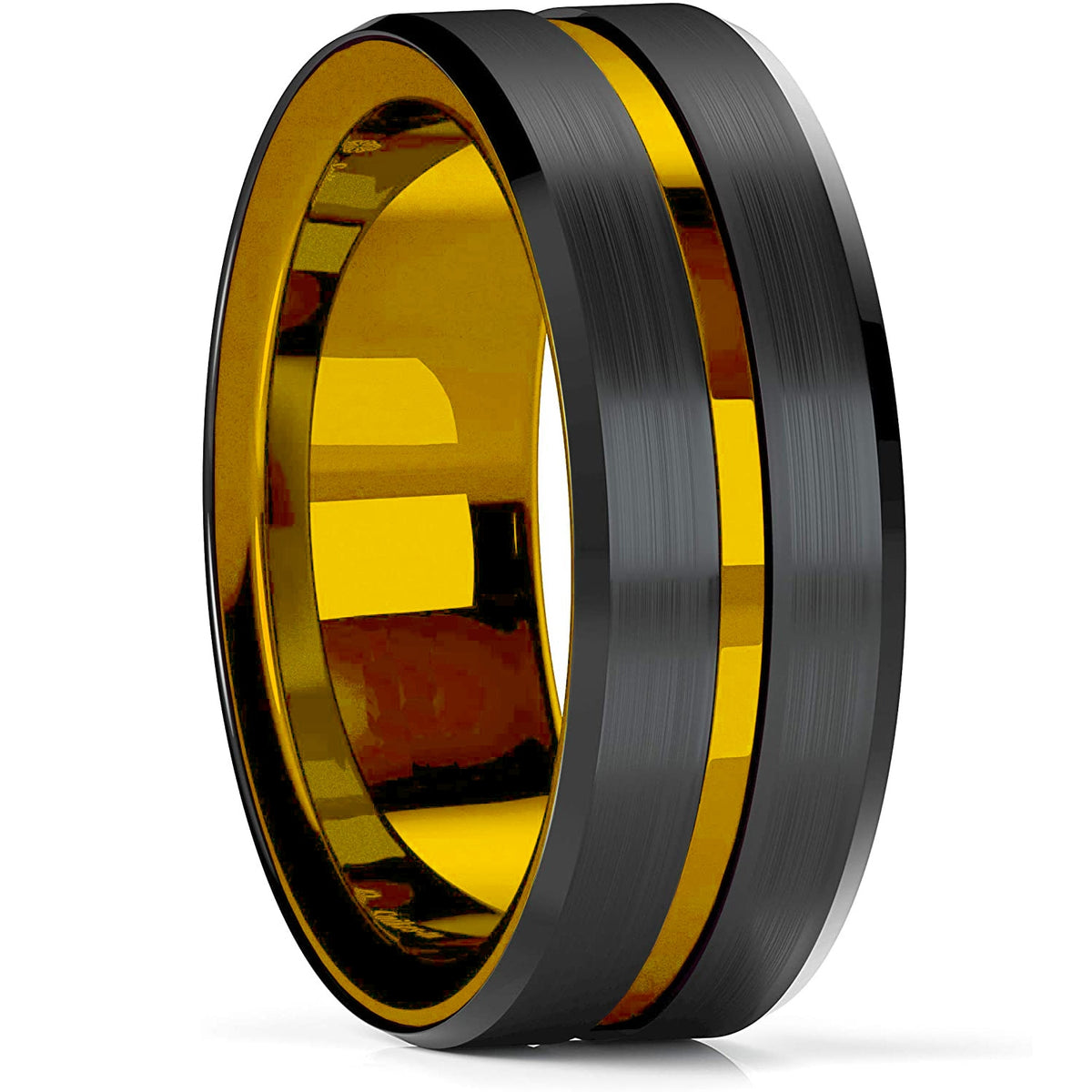 Fashion Men 8mm Black Tungsten Wedding Celtic Dragon Ring Inlaid Green Zircon Punk Men Stainless Steel Green Carbon Fibre Ring