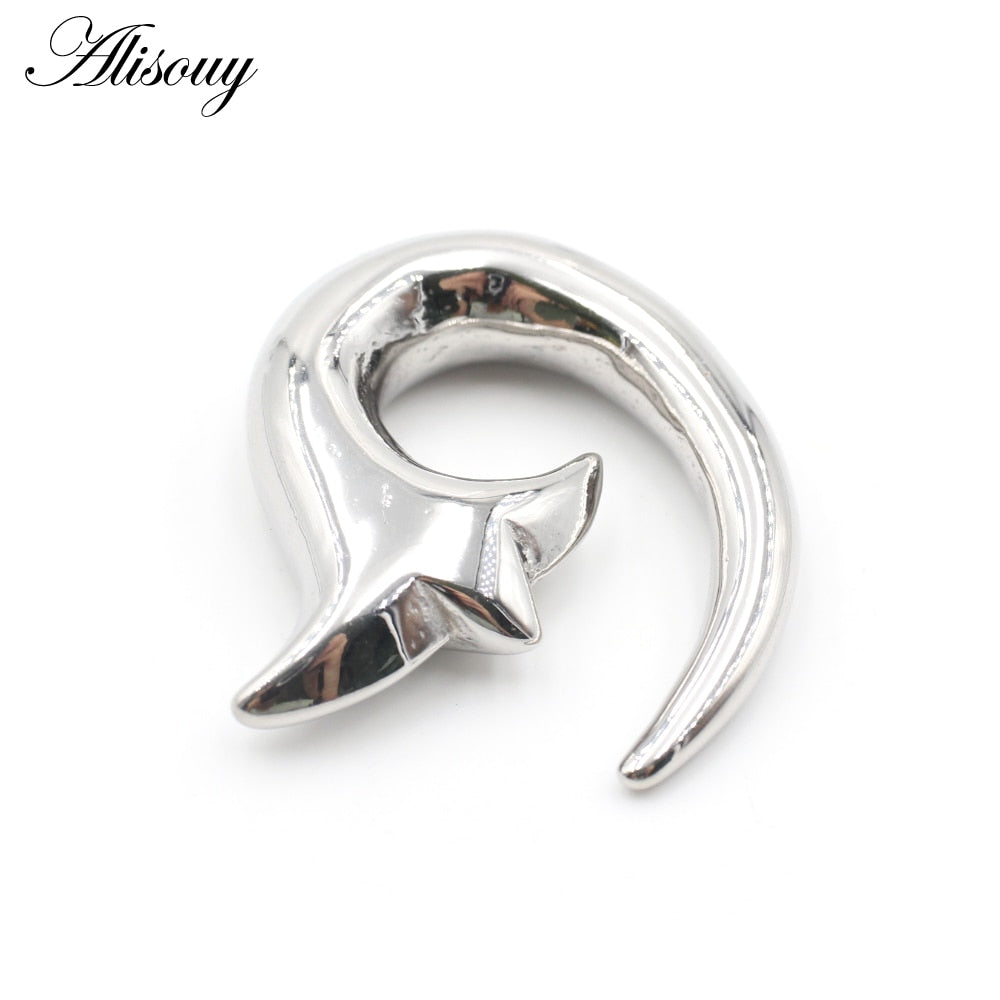Dragon Hollywood X - 1pc Stainless Steel Spiral Dragon Ear Weights Ear Tunnels Plugs Expander Gauges Body Piercing Jewelry - BEVERLY HILLS - CALIFORNIA - USA