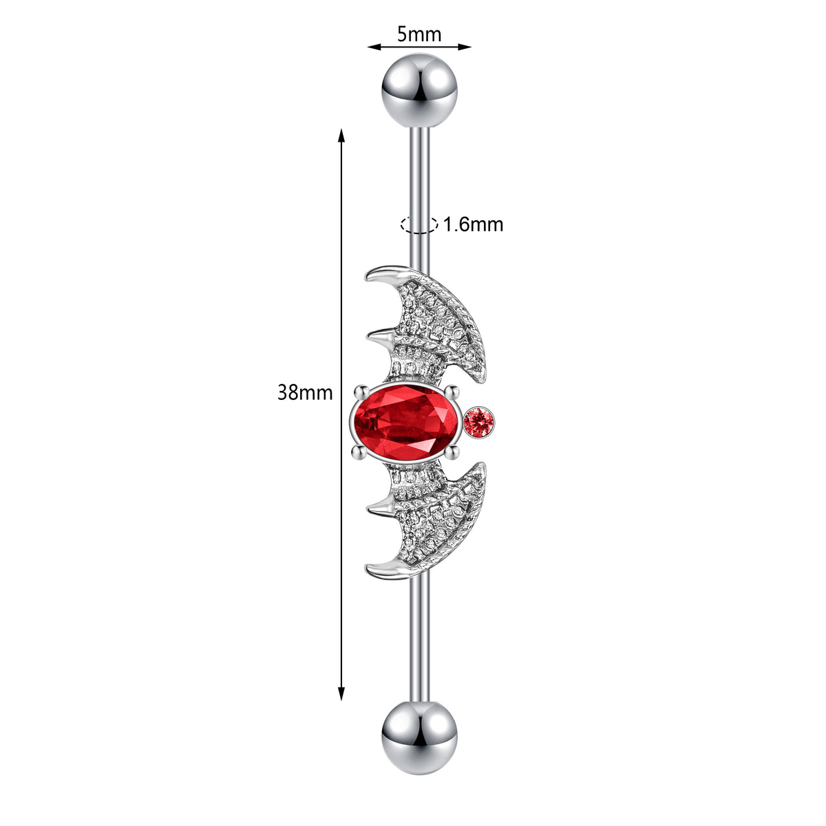 Dragon Hollywood X - Industrial Piercing Earring Women and Men Stainless Steel Helix Ear Piercing Dragon Snake Long Earring Jewelry Barbell Earring - BEVERLY HILLS - CALIFORNIA - USA