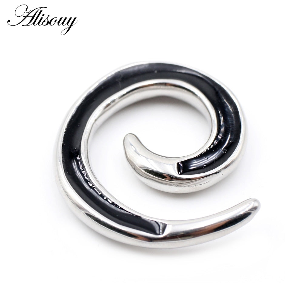 Dragon Hollywood X - 1pc Stainless Steel Spiral Dragon Ear Weights Ear Tunnels Plugs Expander Gauges Body Piercing Jewelry - BEVERLY HILLS - CALIFORNIA - USA
