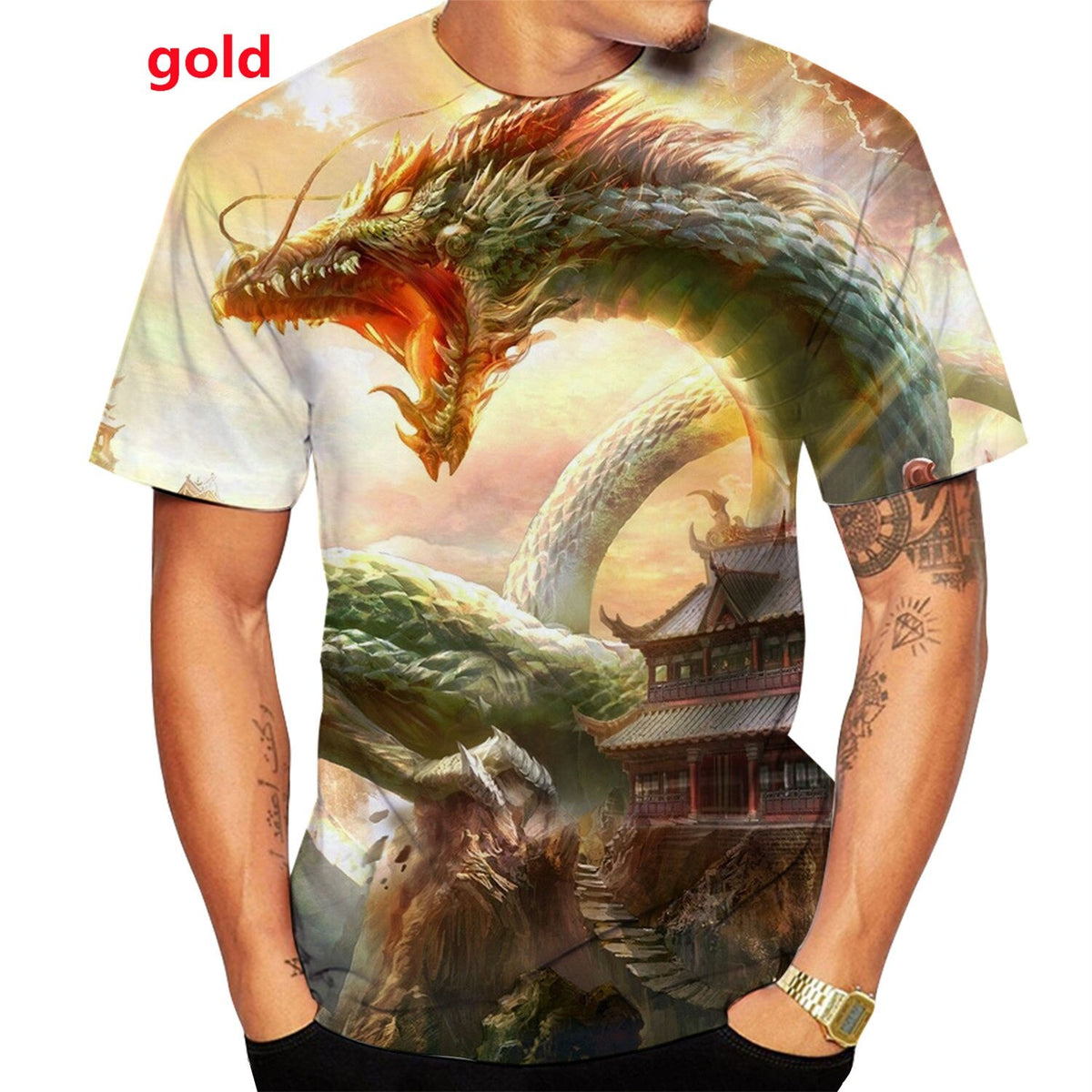Dragon Hollywood X - 2021 Men New Fashion Cool 3D Dragon Printed T-shirts Men Women Casual Animal T-shirt Top