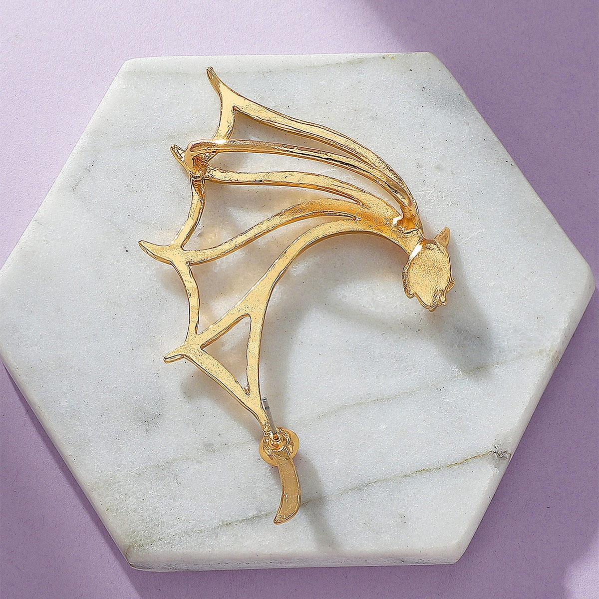 Dragon Hollywood X Ear Cuff - Flying Dragon and Fascinating Frog Clip On Earrings Ear Cuff for Men and Women Ear Wrap Earcuff Cartilage Earring Gothic Jewelry Awesome Unique Gift - BEVERLY HILLS - CALIFORNIA - USA