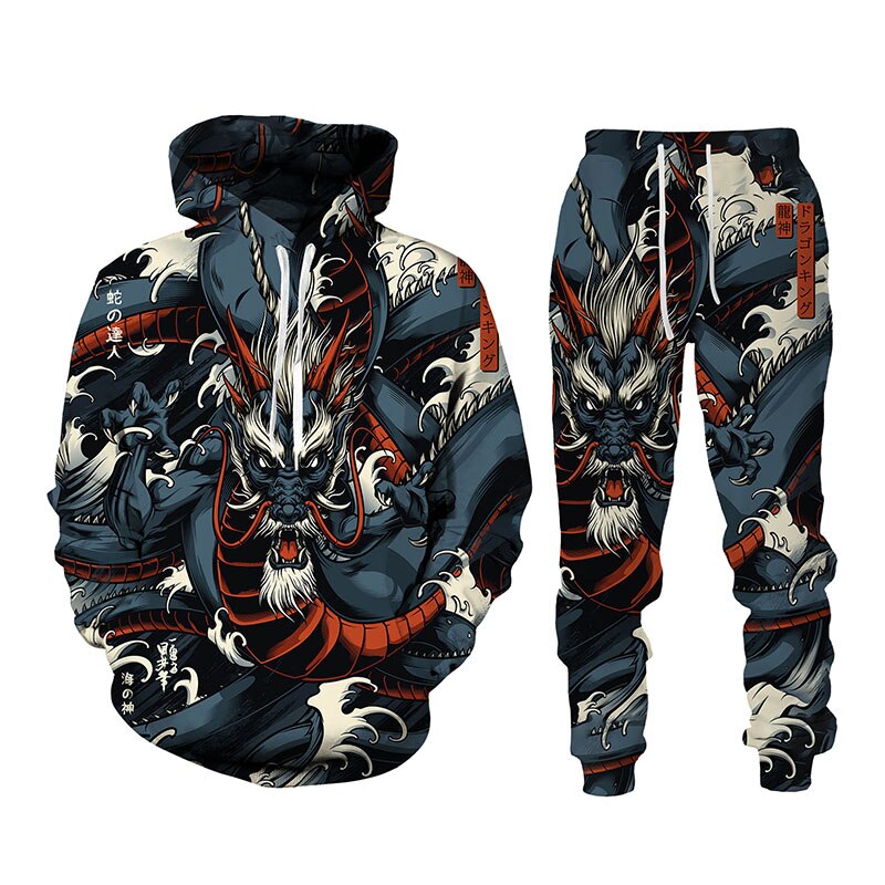 Dragon Hollywood X - 3D Dragon God Printed Mens Womens Hooded Sweater Sportswear Tracksuit Clothing Suit -BEVERLY HILLS CALIFORNIA